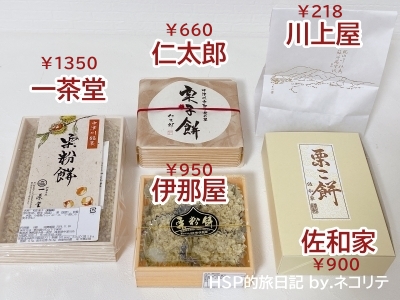 中津川の栗粉餅5店比較