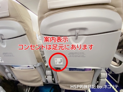 スカイマークのコンセント案内